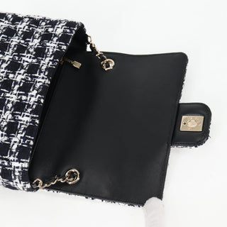 Chanel Square Classic Single Flap Bag Quilted Tweed