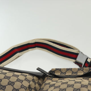 Gucci Vintage Double Belt Bag GG Canvas with Leather