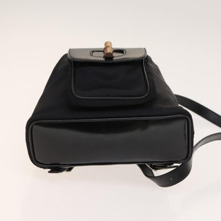 Gucci Vintage Bamboo Backpack Nylon and Patent Leather