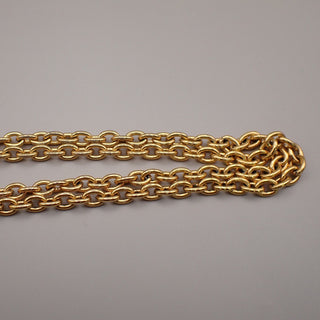 Chanel Vintage CC Pendant Necklace Quilted Metal