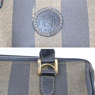 Fendi Vintage Pequin Boston Bag Coated Canvas