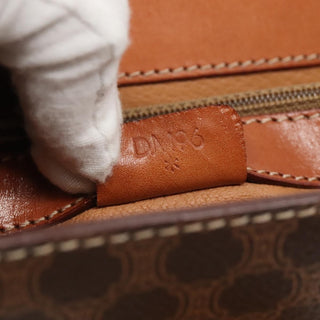 Celine Vintage Convertible Top Handle Bag Macadam Coated Canvas