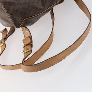 Celine Vintage Drawstring Flap Backpack Macadam Coated Canvas