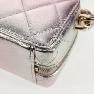 Chanel CC Cube Zip Clutch with Chain Handle Quilted Lambskin