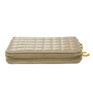 Celine C Charm Zip Around Wallet Quilted Leather