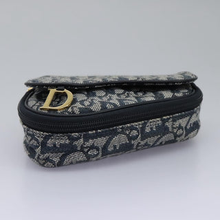 Christian Dior Saddle Zip Pouch Diorissimo Canvas