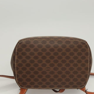 Celine Vintage Drawstring Flap Backpack Macadam Coated Canvas