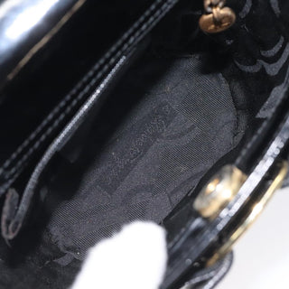 Salvatore Ferragamo Vara Bow Top Handle Bucket Bag Patent Leather