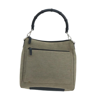 Gucci Vintage Bamboo Handle Tote Canvas