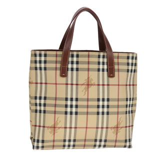 Burberry Top Handle Tote Haymarket Coated Canvas