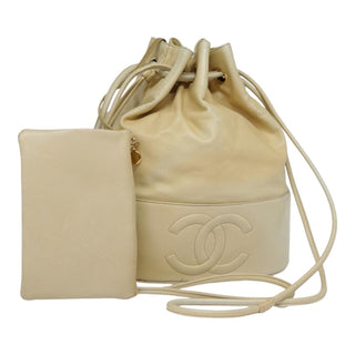 Chanel Vintage CC Drawstring Bucket Bag Lambskin