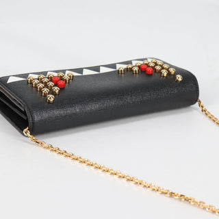 Fendi Monster Wallet on Chain Studded Leather