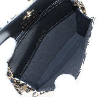Chanel Flap Card Holder on Chain Quilted Printed Canvas
