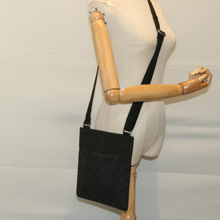 Gucci Vintage Flat Messenger Bag GG Canvas and Leather