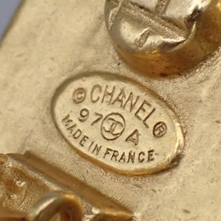 Chanel Vintage CC Drop Clip-On Earrings Metal and Stones
