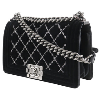 Chanel Boy Flap Bag Quilted Velvet