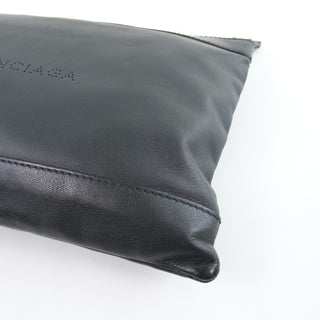 Balenciaga Navy Zip Pouch Leather