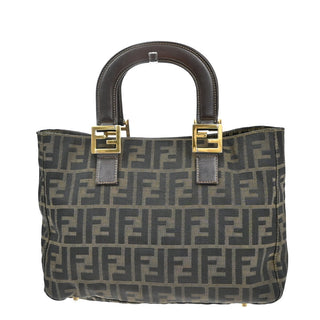Fendi Vintage FF Handle Tote Zucca Canvas