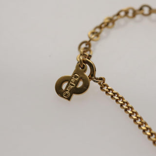 Christian Dior CD Pendant Necklace Metal and Crystals