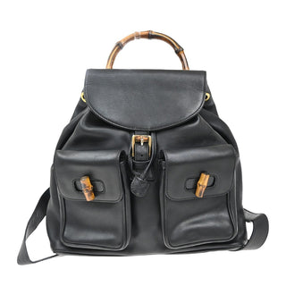 Gucci Vintage Bamboo Backpack Leather