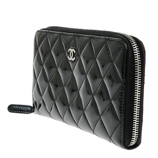 Chanel Brilliant Zip Around Wallet Quilted Patent
