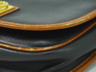 Celine Vintage Crossbody Bag Logo Embossed Leather