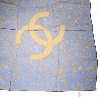 Chanel Scrunchie and Square Scarf Hair Tie Set Printed Silk