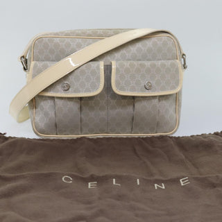 Celine Vintage Macadam Shoulder Bag Canvas and Leather