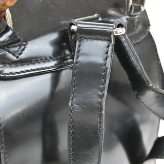 Gucci Vintage Bamboo Backpack Nylon and Patent Leather