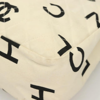 Chanel Vintage Coco Logo Zip Tote Quilted Printed Canvas