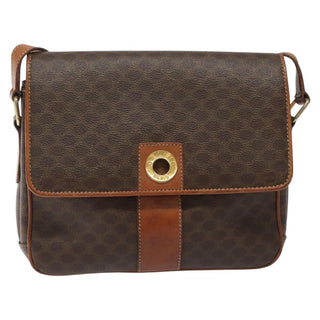 Celine Vintage Macadam Shoulder Bag Canvas and Leather