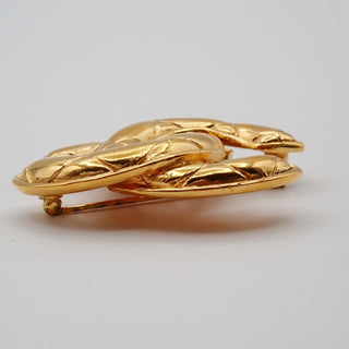 Chanel Vintage Quilted CC Brooch Metal