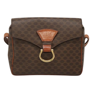 Celine Vintage Macadam Shoulder Bag Canvas and Leather