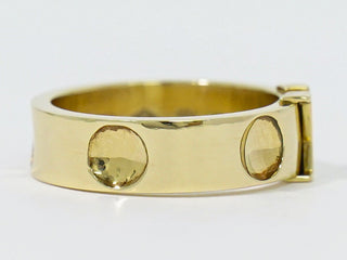 Louis Vuitton Empreinte LV Band Ring 18K Yellow Gold