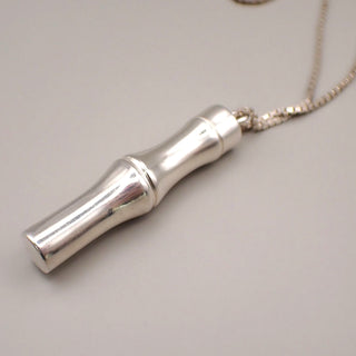 Gucci Bamboo Drop Pendant Necklace Sterling Silver