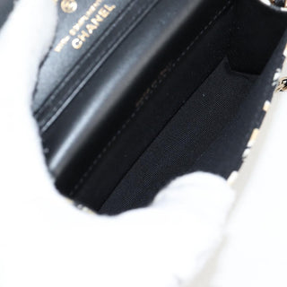 Chanel Flap Card Holder on Chain Quilted Printed Canvas