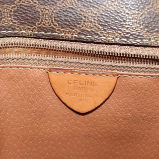 Celine Vintage Macadam Shoulder Bag Canvas and Leather