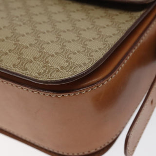 Celine Vintage Convertible Macadam Turnlock Shoulder Bag Canvas and Leather