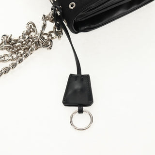 Prada Grommet Chain Flap Shoulder Bag Tessuto with Soft Calf