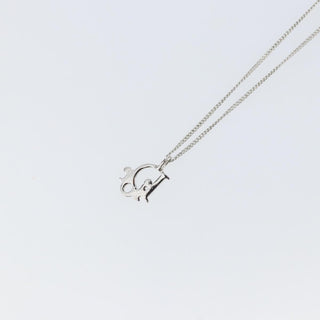 Christian Dior Logo Pendant Necklace Metal