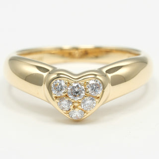 Tiffany & Co. Heart Band Ring 18K Yellow Gold with Diamonds