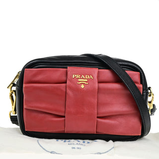 Prada Bow Camera shoulder Bag Leather