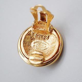 Chanel Vintage CC Round Clip-On Earrings Metal