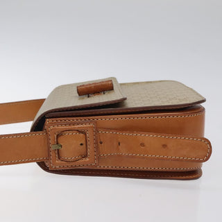 Celine Vintage Convertible Macadam Turnlock Shoulder Bag Canvas and Leather