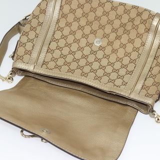 Gucci Bella Flap Shoulder Bag GG Canvas with Leather