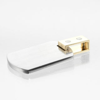 Cartier Santos Dog Tag Pendant Stainless Steel with 18K Yellow Gold