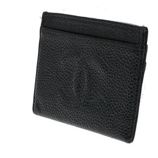 Chanel Logo CC Card case Grained  Leather
