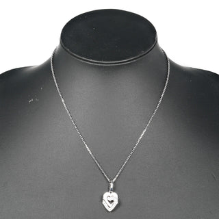 Cartier Double Heart Pendant Charm 18 white gold