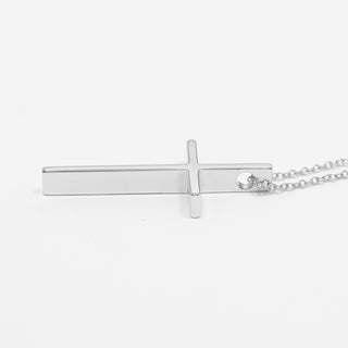 Tiffany & Co. Metro Cross Pendant Necklace 18K White Gold and Diamonds