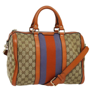 Gucci Vintage Web Boston Bag Canvas